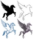 Pegasus Horse With Wings Isolated On White Vector Royalty Free Stock Photo