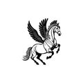 Pegasus Icon hand draw black colour mythical logo symbol perfect
