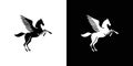 Pegasus icon00 linear logo isolated Royalty Free Stock Photo