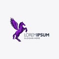 Pegasus logo vector horse with wing design concept Royalty Free Stock Photo