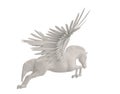 Pegasus majestic mythical greek winged horse isolated on white background. 3D illustration