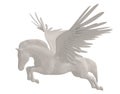 Pegasus majestic mythical greek winged horse isolated on white background. 3D illustration