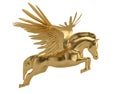 Pegasus majestic mythical greek winged horse isolated on white background. 3D illustration