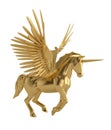 Pegasus majestic mythical greek winged horse isolated on white background. 3D illustration