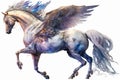 Pegasus watercolor predator animals wildlife, Watercolor Painting Artwork.