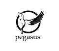 Pegasus mythological animal design logo