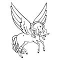 Pegasus outline Royalty Free Stock Photo