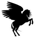 Pegasus in Silhouette Royalty Free Stock Photo