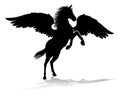 Pegasus Silhouette Mythological Winged Horse Royalty Free Stock Photo