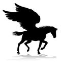 Pegasus Silhouette Mythological Winged Horse Royalty Free Stock Photo