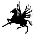 Pegasus silhouette mythological winged horse - illustration