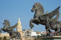 Pegasus Statues in Cartagena Royalty Free Stock Photo