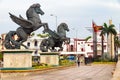 Pegasus Statues in Cartagena. Royalty Free Stock Photo