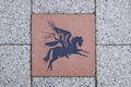 Pegasus on a tile commemorating the 1st British Airborne Division