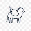 Pegasus vector icon isolated on transparent background, linear P