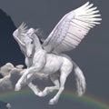 Pegasus very white, 3D Illustration