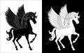 Pegasus Wings Horse Cartoon Animal Illustration