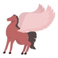 Pegasus with wings icon cartoon vector. Legend animal