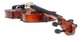 Pegbox of classical wooden violin close up Royalty Free Stock Photo
