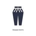 pegged pants icon on white background. Simple element illustration from clothes concept