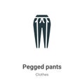 Pegged pants vector icon on white background. Flat vector pegged pants icon symbol sign from modern clothes collection for mobile