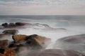 Peggy Cove Rocks and Ocean Water with Long Exposure Effects, Nova Scotia, Canada