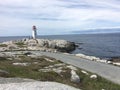 Peggy`s Cove Light house in Halifax Nova Scotia, tourist attraction.