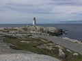 Peggy`s Cove Light house in Halifax Nova Scotia, tourist attraction.