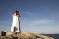 Peggys Cove Lighthouse, Nova Scotia, Canada against blue skies Royalty Free Stock Photo