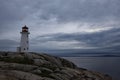 Peggy's Cove Lighthouse at sunset, Canada Royalty Free Stock Photo