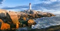 Peggy`s Cove Lighthouse at sunset