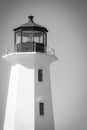 Peggy's Cove lighthouse (black/white) Royalty Free Stock Photo