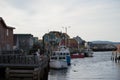 Peggys cove village port, Canada. Port of the city, ships, boats Royalty Free Stock Photo