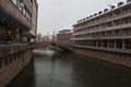 Pegnitz river canal in winter time. Nuremberg. Bavaria. Germany. Royalty Free Stock Photo