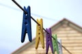 Pegs on a Clothesline Royalty Free Stock Photo