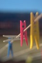 Pegs and washing line Royalty Free Stock Photo