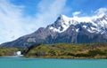 Pehoe lake and Salto Grande waterfall