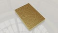 Peice of gold on shiny surface golden book 3d