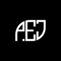 PEJ letter logo design on black background.PEJ creative initials letter logo concept.PEJ vector letter design Royalty Free Stock Photo
