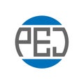 PEJ letter logo design on white background. PEJ creative initials circle logo concept. PEJ letter design Royalty Free Stock Photo