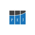PEJ letter logo design on WHITE background. PEJ creative initials letter logo concept. PEJ letter design.PEJ letter logo design on Royalty Free Stock Photo