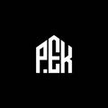 PEK letter logo design on BLACK background. PEK creative initials letter logo concept. PEK letter design.PEK letter logo design on