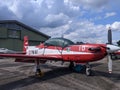 Pekanbaru, Indonesia - 05-28-2023: airplane from TNI AU parked for appearance.