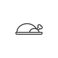 Peking duck food outline icon