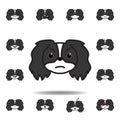 pekingese emoji irritated multicolored icon. Set of pekingese emoji illustration icons. Signs, symbols can be used for web, logo,