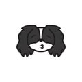 Pekingese, emoji, kissing, closed eyes multicolored icon. Signs and symbols icon can be used for web, logo, mobile app, UI UX