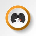 pekingese, emoji, kissing heart multicolored button icon. Signs and symbols icon can be used for web, logo, mobile app, UI, UX