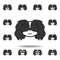 pekingese emoji relieved multicolored icon. Set of pekingese emoji illustration icons. Signs, symbols can be used for web, logo, Royalty Free Stock Photo