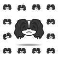 pekingese emoji shocked multicolored icon. Set of pekingese emoji illustration icons. Signs, symbols can be used for web, logo,