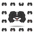 pekingese emoji stuck out tongue closed eyes multicolored icon. Set of pekingese emoji illustration icons. Signs, symbols can be